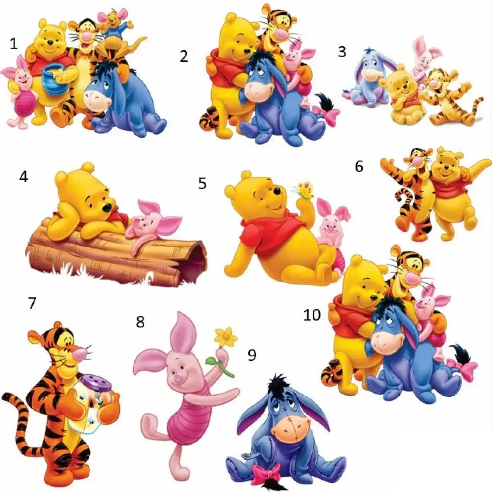 Iron On DTF Transfers For T-Shirt Clothes about 8cm - 10cm pooh DTF Transfers