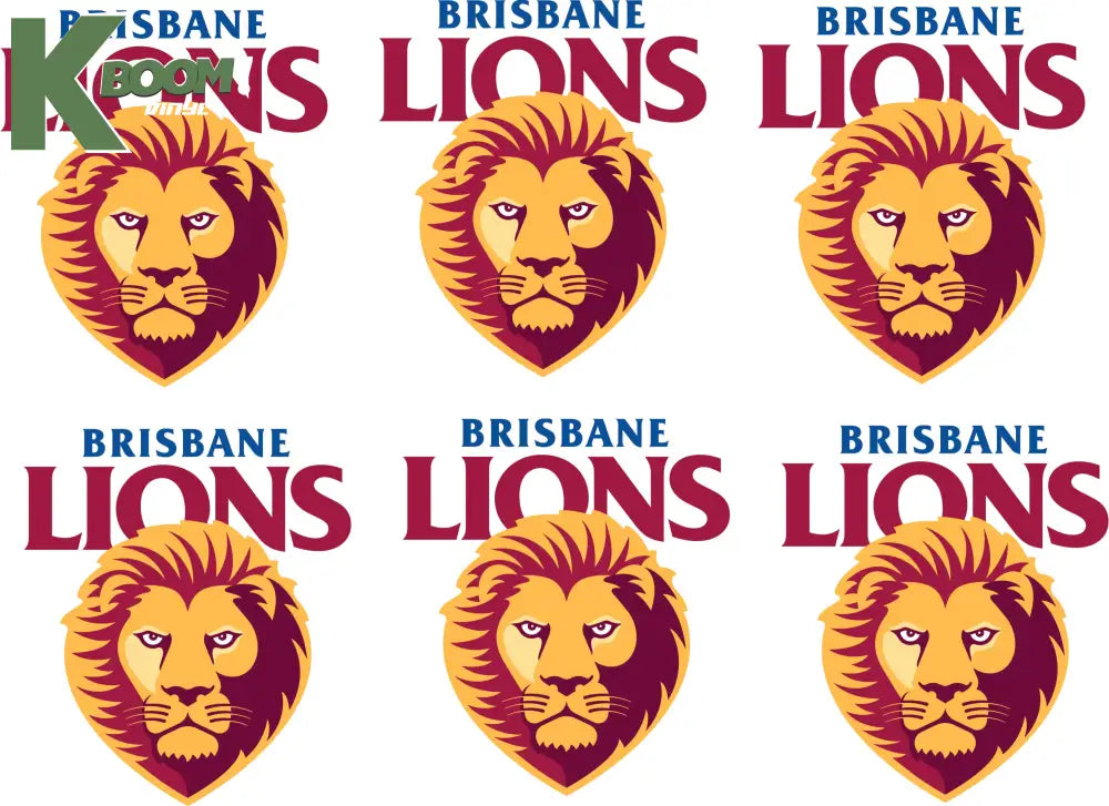 Iron on Transfer x 6 - AFL Brisbane Lions