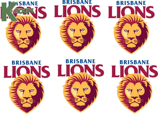 Iron on Transfer x 6 - AFL Brisbane Lions