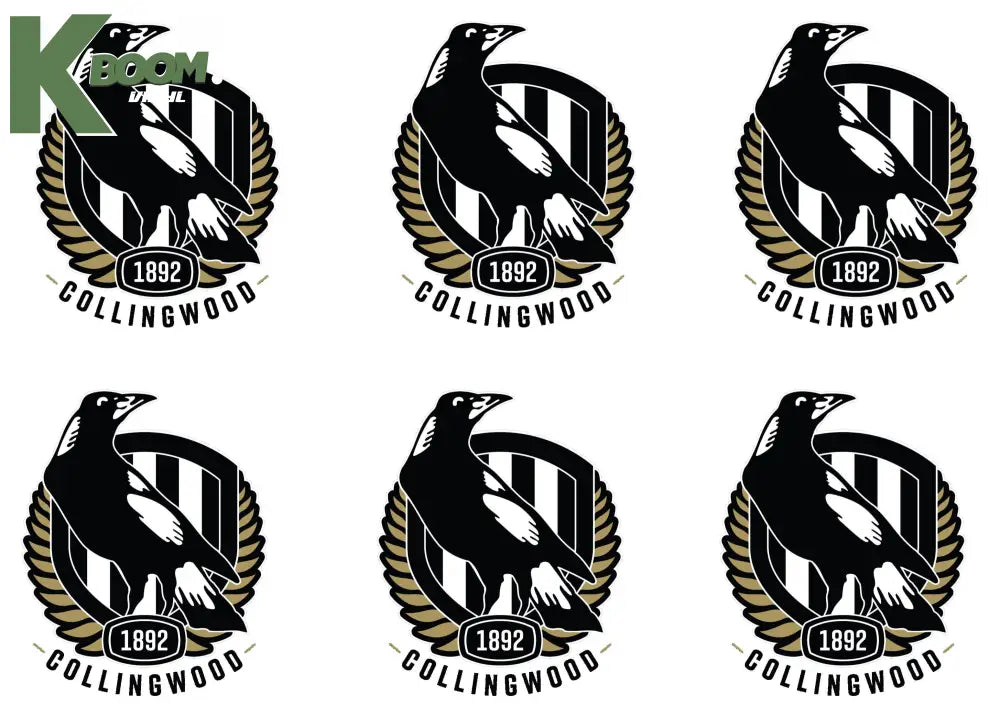 Iron on Transfer x 6 - AFL Collingwood