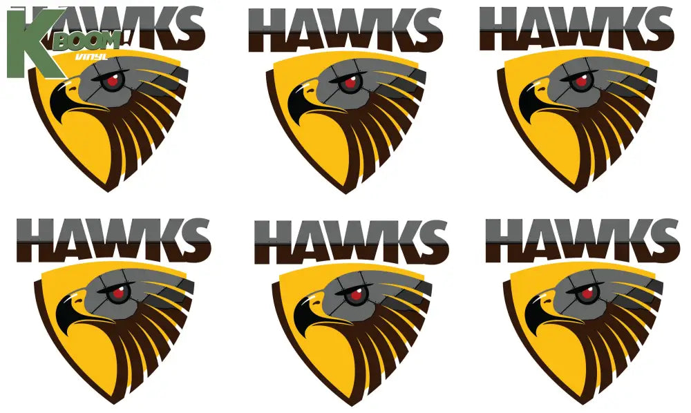 Iron on Transfer x 6 - AFL Hawthorn