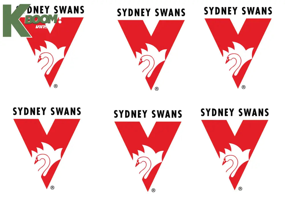 Iron on Transfer x 6 - AFL Sydney Swans