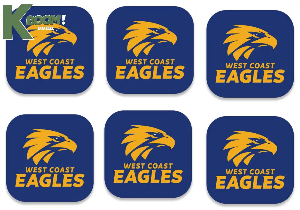 Iron on Transfer x 6 - AFL west coast eagles