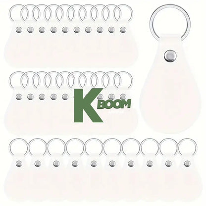 PU Leather Key Fob Blanks White
