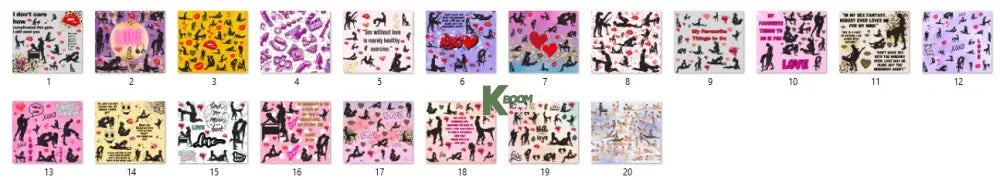 Sublimation prints package / Ready to press 20pc (37)