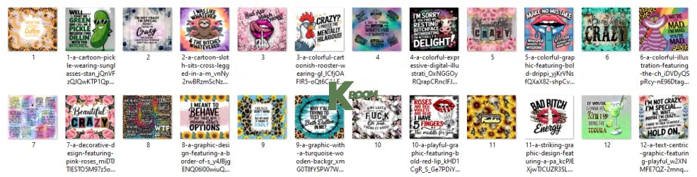 Sublimation prints package / Ready to press 24pc (25)