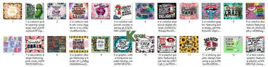 Sublimation prints package / Ready to press 24pc (25)